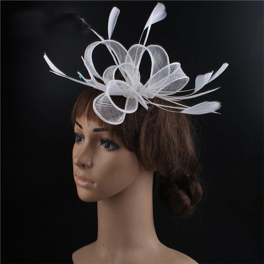Vintage Feather Hair Accessories Headband Clip Fascinator Hat Lot Dress ABridal Evening Party Costume Dress Accessories