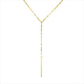 French 18K Gold Plated Tassel Short Chain Pendant  Stainless Steel Snake Y Shape Necklace