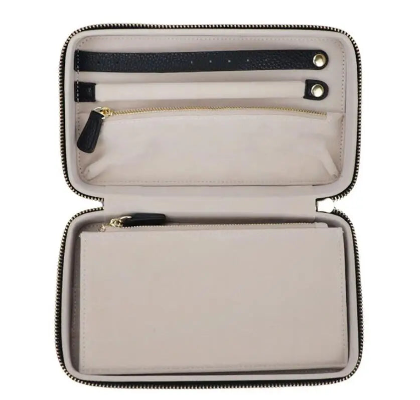 Colorful Luxury Women PU Pebble Leather Jewelry case Earrings Necklace Display Jewelry Box with Pouch