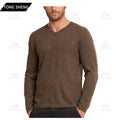Merino Wool Cashmere Sweater Men Pullover Luxury Knit Cashmere Sweater Soft Ribbed V Neck Wool Sweater for Men