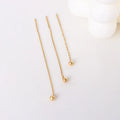Simple Minimalist Thread 18k Gold Stainless Steel Bulk Wholesale Woman Long Earrings