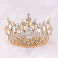 Luxury Full Round Crown Crystal Pageant Tiara Wedding Bridal Headdress Hair Accessories