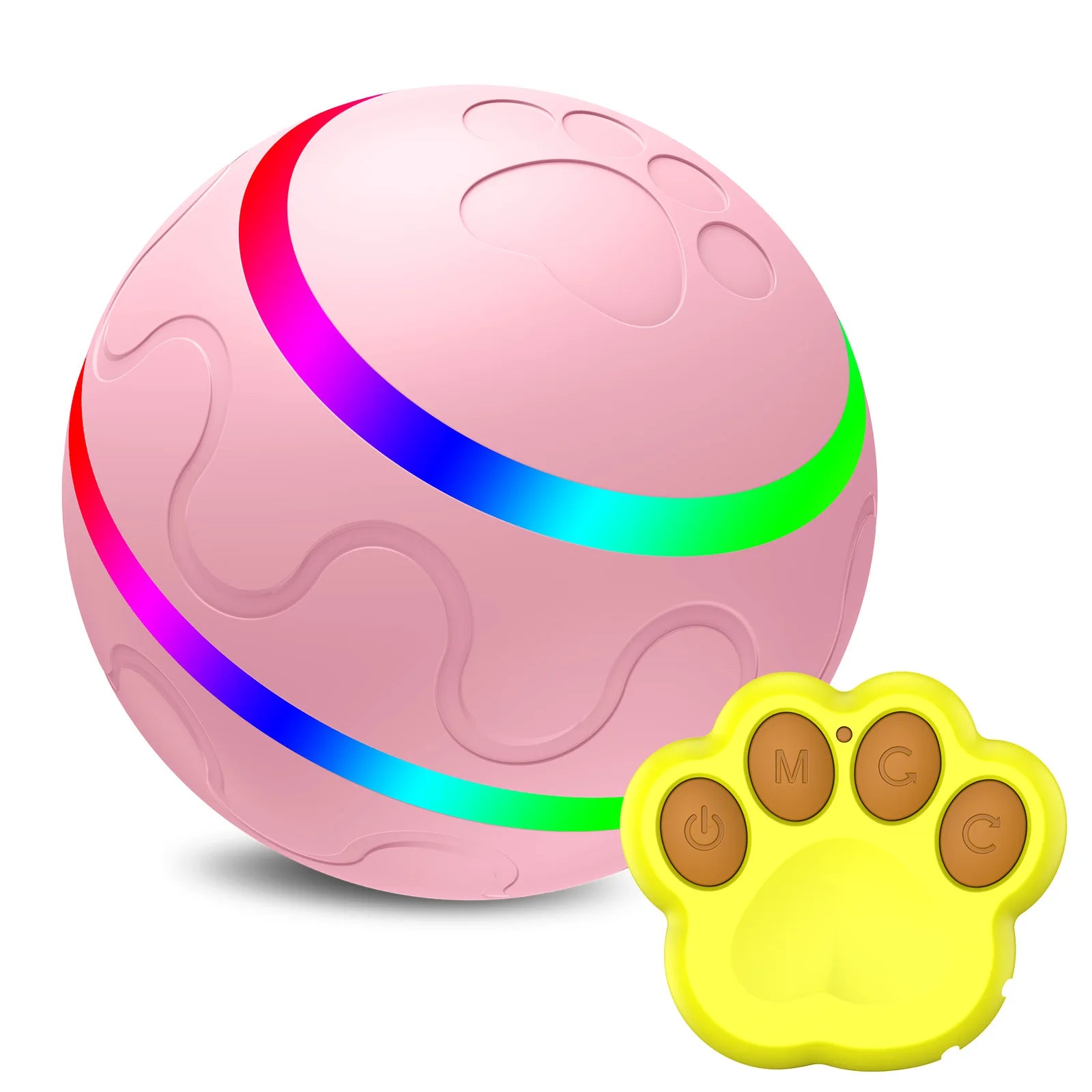 Remote Control Eco-Friendly Sport Interactive USB Charging LED Light Auto Electric Moving Smart Cat Rolling Ball 8cm ABS TPU