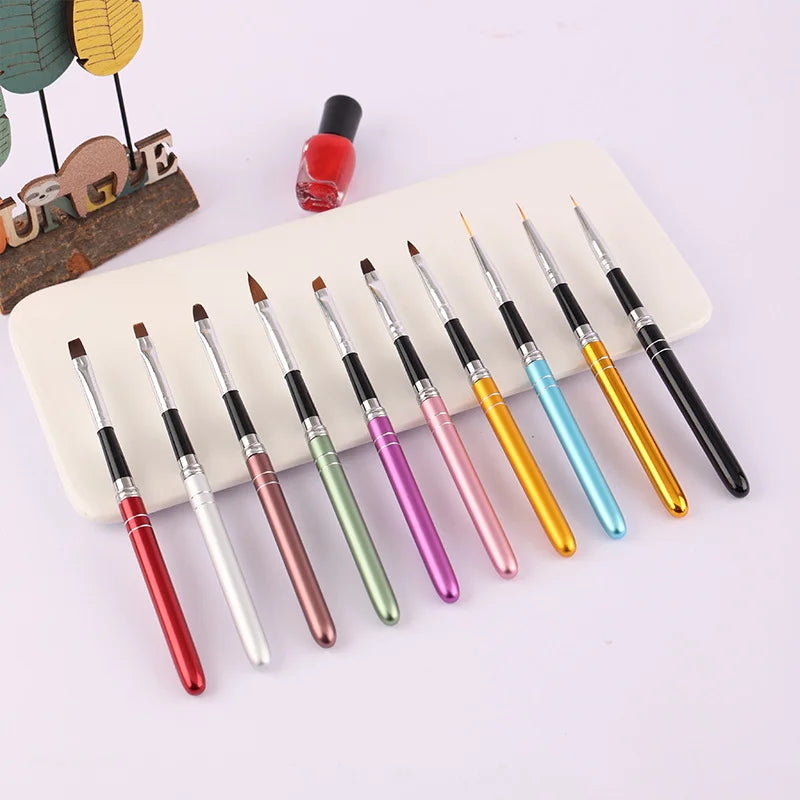 Portable Nylon Nail Brushes Set for Acrylic Japanese Nail Art Thread Sculpted Nail Art Brush
