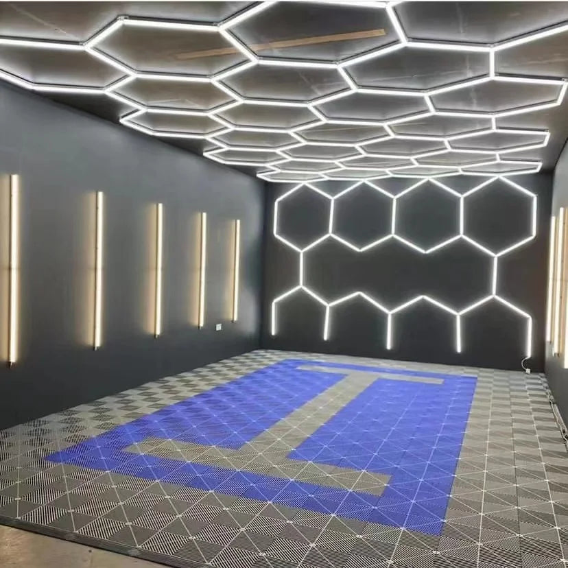 Hexagon Detailing Workshop LED Ceiling Lights Car Detailing LED Garage Work Light