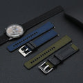 Custom Waterproof Leather+Rubber Hybrids WatchBand 20mm 22mm 24mm Sailcloth Quick Release Watch Strap