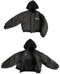 Custom Embroidery Design Heavyweight Reversible Bomber Winter Warm Long Sleeve Men's Oversized Acid Washed Zip up Hoodie