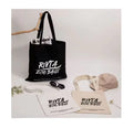 Wholesale Custom Logo Reusable RPET Recycled Cotton Canvas Letter Pattern Tote Shopping Bags