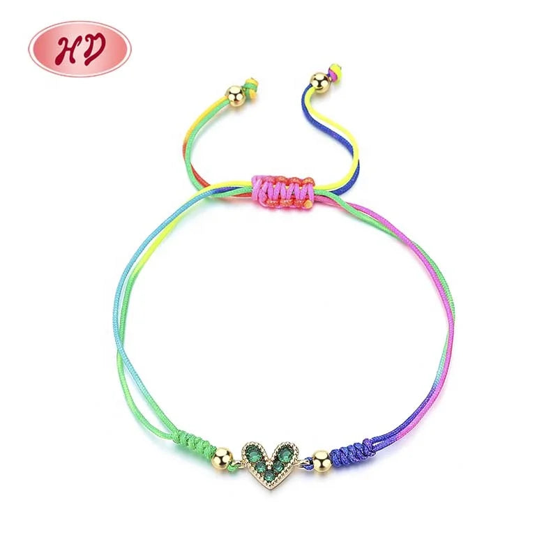 Blue and Purple Multi-Color Patchwork Weave Embroidery Braided Bracelet Party Women Men Gift Bracelets 18K Gold