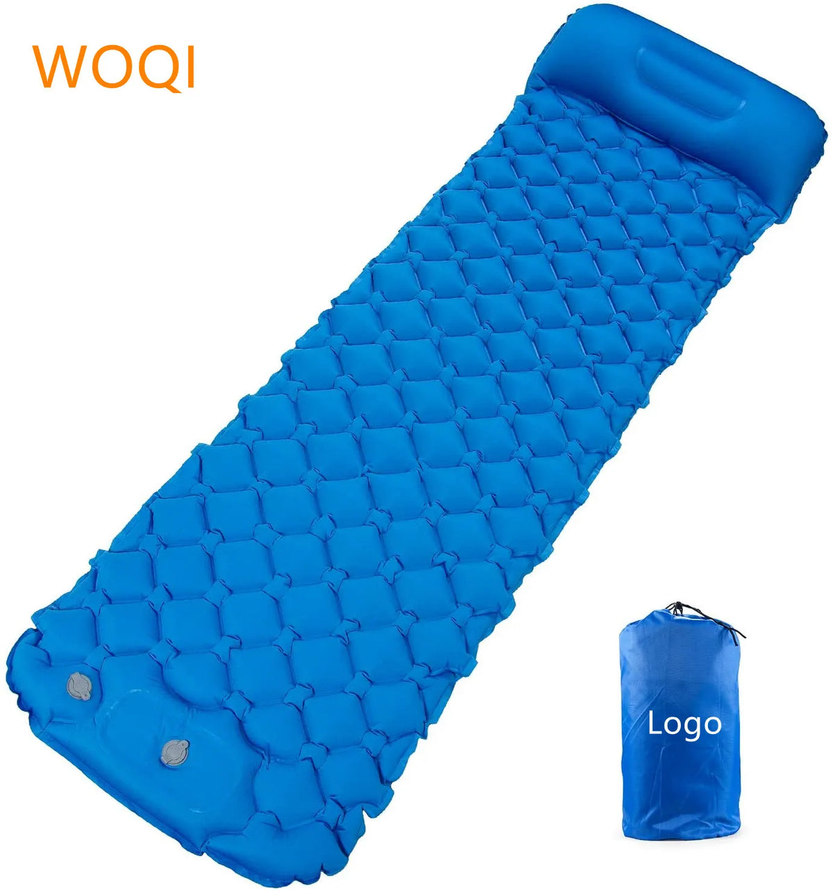 Woqi Camping Sleeping Pad Inflatable Sleeping Mat With Pillow in Stock Built-in Pump Sleeping Pad