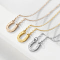 Trendy Gold Plated Necklace Horseshoe Shape Jewelry for Women Men Link Chain U Shape Pendant Necklace Charms