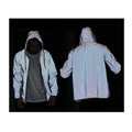 Autumn Workout Casual Men Mesh Printing High Vis Night Shiny Reflective Jacket Hoodie Coat Clothing Windbreaker Street Wear Set
