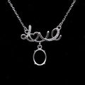 Sterling Silver 8*10mm Semi Mount Necklace Empty Frame Support Blank Claws Setting S925 Base Holder Without Center Stone for DIY