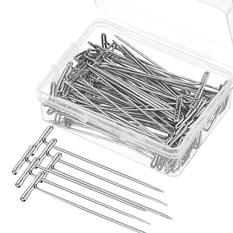 Wholesale 27/32/45/51/53 T-pin Wig Hair Extension Mold Fixing T-needle for Wigs Making Hair Needles Styling Tool