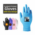 ANBOSON 9 Inches Food Grade Custom Gloves Nitrile & Latex Free Finger Textured Disposable With Logo Printing