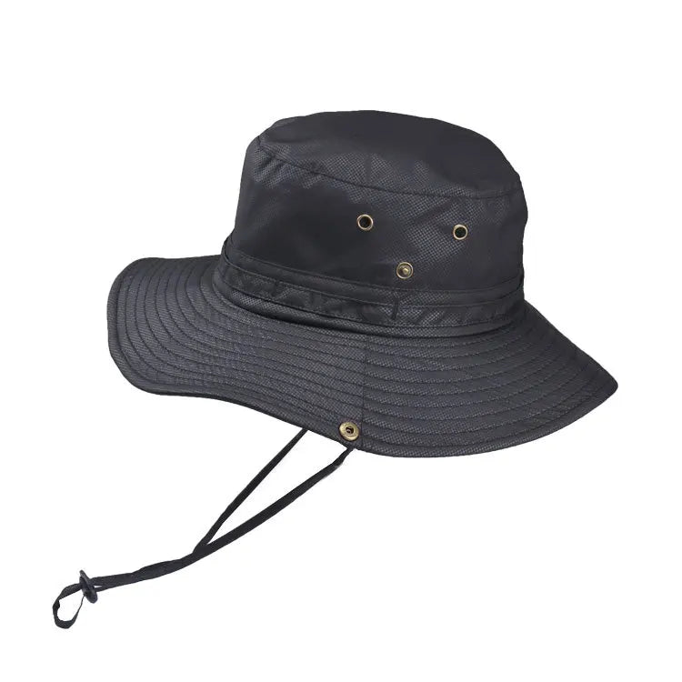 Custom Outdoor Fishing UV Wide Brim Sun the Fisherman Hat with Strings Custom Logo Unisex Travel Cycling Bucket Hat