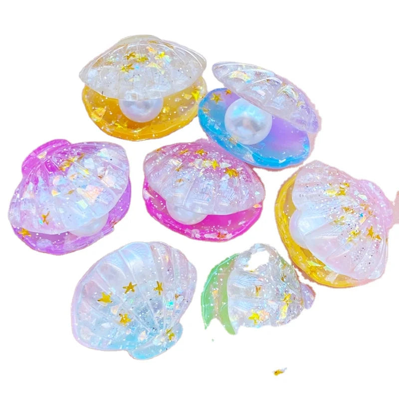 New Cute 3D Shiny Shells Pearl Flat Back Resin Cabochons Scrapbooking DIY Jewelry Craft Decoration