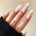Luxury French ABS Acrylic Nails Tip Fake Nails Designs Custom Private Label Long Press on Nails with Diamond