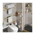 Nordic Style Punch-free Acrylic Folding Storage Rack Hardware Accessories Set Gold Towel Rack Floating Shelf Bathroom