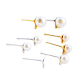 Jewelry Accessories Gold Plated ABS Pearls Earrings Round Stud White Pearl Stud Earrings Jewelry Findings for Girl and Woman