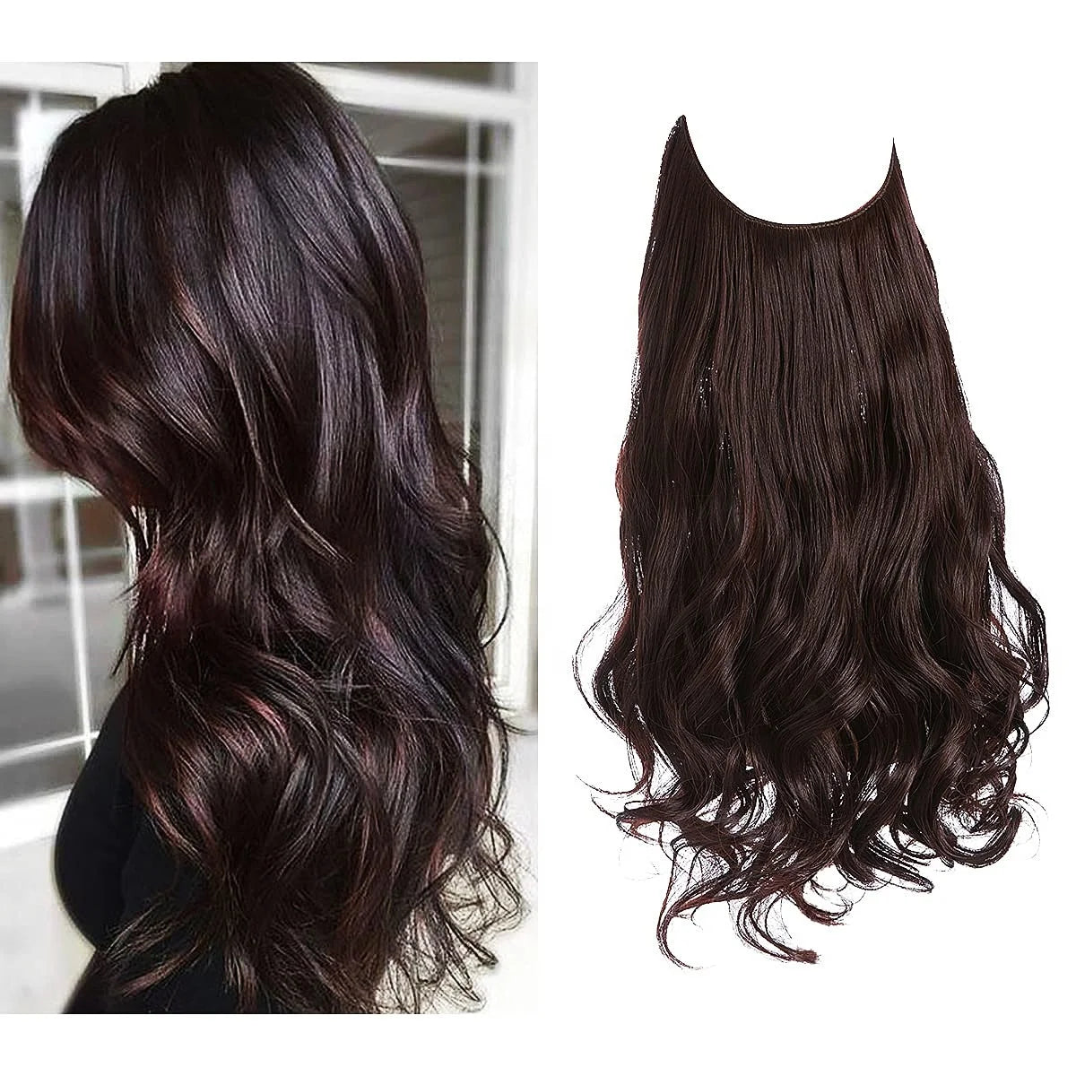 Factory Price Fast Shipping 100% European Virgin Remy Human Double Weft Halo in Human Hair Extension