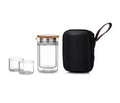 Portable All-in-One Travel Case for Chinese GongFu Glass Tea Set Modern Design for Loose Leaf Tea & Teacup Sets