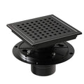 OEM Wholesale 6 Inch Matte Black Square Shower Floor Drain with Removable Flange and Quadrato Pattern Grate Bathroom Floor Drain