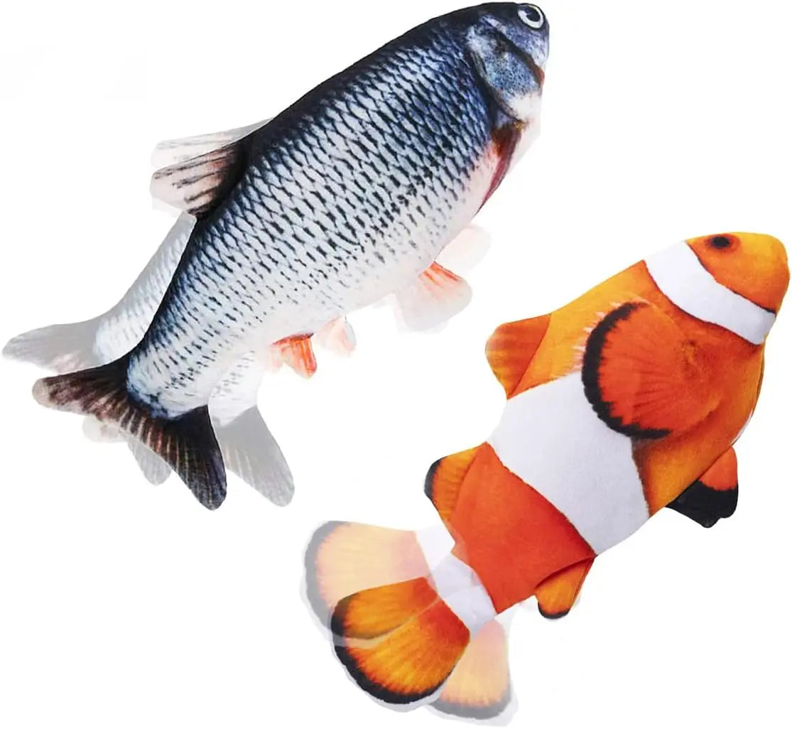 Rts Interactive Electric Floppy Fish Cat Toy Moving Kitten Kicker Toy Plush Wiggle Catnip Fish Pet Chew Toy