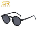 BLS20141 Fashion Brand Designer Trendy Retro Small Circle Black Sun Glasses Green Shades Vintage Round Sunglasses for Women Men