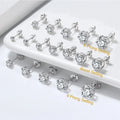 RINNTIN APE Hypoallergenic 2-8mm Cubic Zirconia Stud Wholesale 925 Sterling Silver Earrings Round Cut CZ Studs Earings for Women