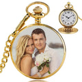 Golden Classic Memorial Retro Classic Custom 3D Engraved Commemorative Men's and Women's Necklace Design Your Own Pocket Watch