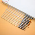 Luxury 10-Piece Plastic Handle Nylon Hair Customized Liner Gel Oval Flat Ombre Fan Poke Nail Brush Set for Professional Nail Art