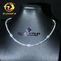 Hip Hop Jewelry 3mm Moissanite  Tennis Necklace 925 Silver Eyes Moissanite Tennis Necklace Best Gift Iced Out Tennis Chain