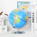 360 Degree Rotating Desktop Toy World Globe Blue Administrative Globe for Desk Decoration Boy Kids Gifts Education Tools