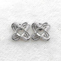 Sterling Silver 5*5mm Semi Mount Stud Earrings Empty Frame Support Blank Setting S925 Base Without Center Stone for DIY Inlay