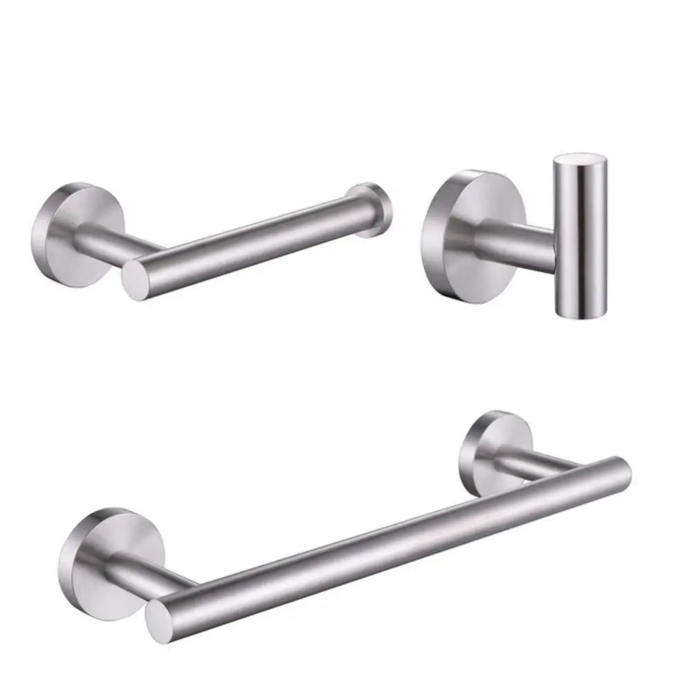 Stainless Steel Bathroom Accessories Set 3 PCS Brushed Nickel Bathroom Towel Rack Set