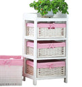Factory Wholesale Country Wood Cabinet with Storage Basket