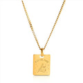 Wholesale Custom Gold Female Necklace Inspired by Black Girl Pendant Fashion Jewelry with Engraved Words Classic Square Design