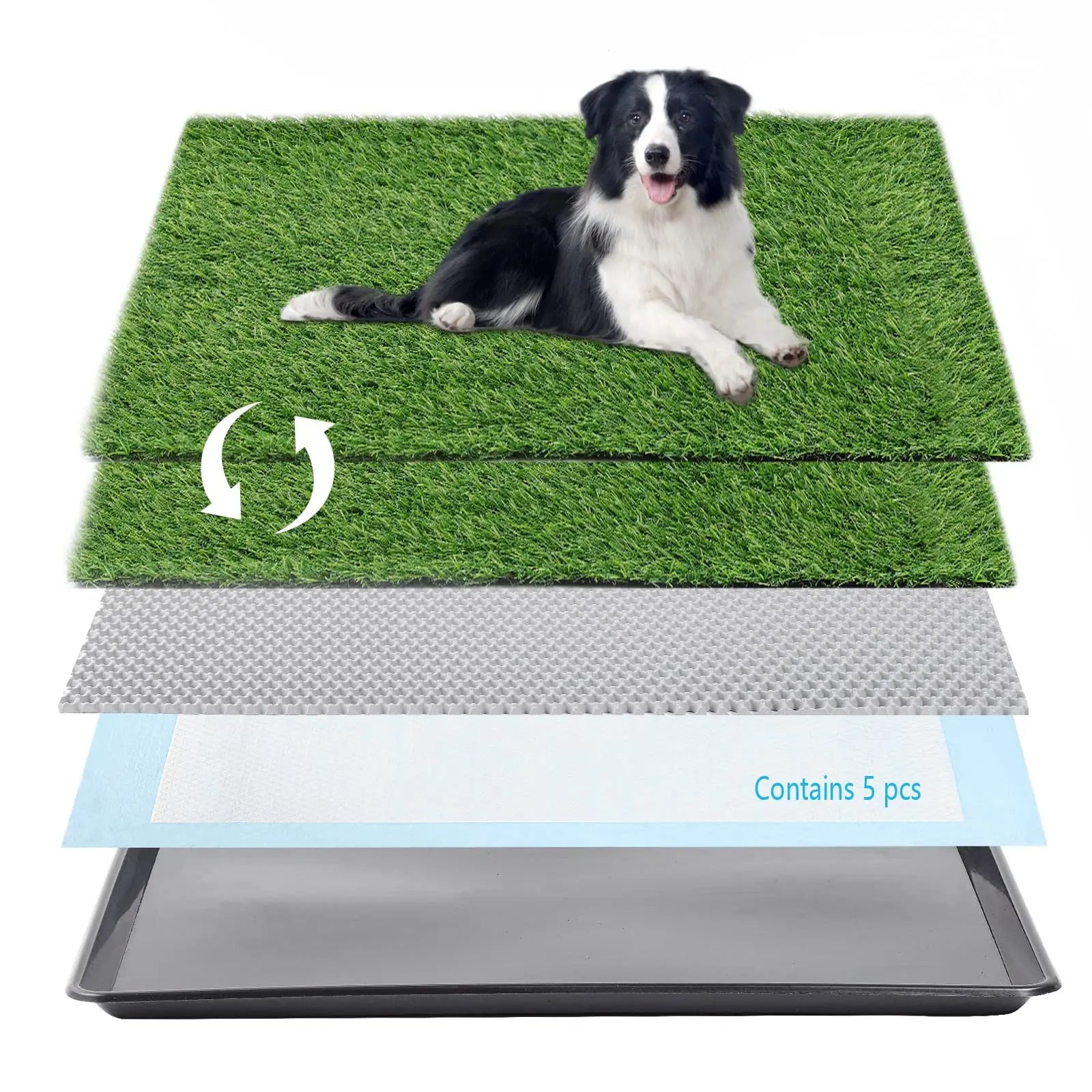 Wholesale 34 Inch Large Dog Litter Box Breathable Plastic Pee Pads Bite-Resistance Turf Artificial Grass Pad Tray Pet Grooming