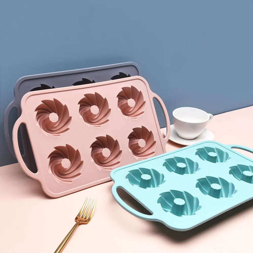 Windmill Shape Food Grade Non-stick DIY Silicone Cake Mold Baking Mold with Steel Ring