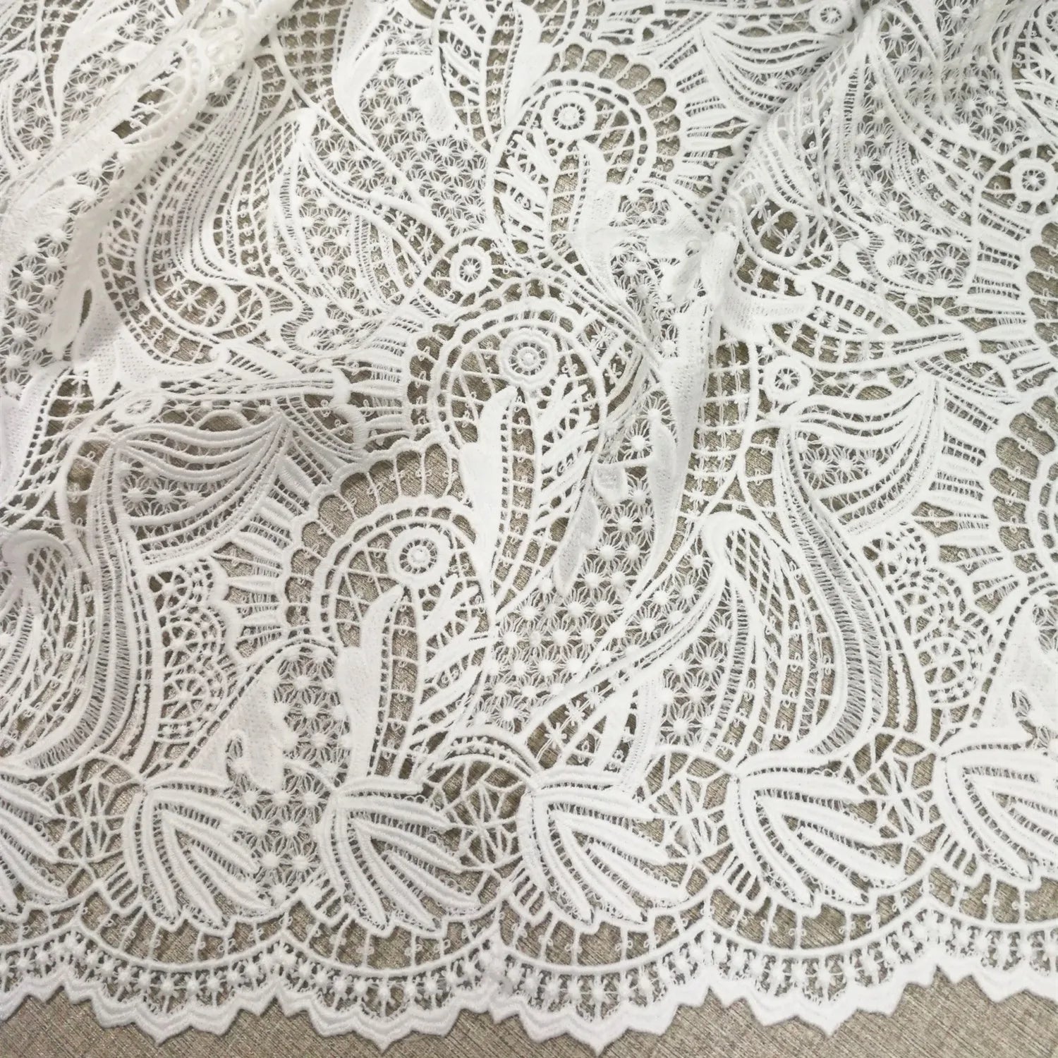 Latest Guipure Cord African Lace Fabric Wedding Party Women Dress  Embroidery Tissue Cord  Lace Fabric