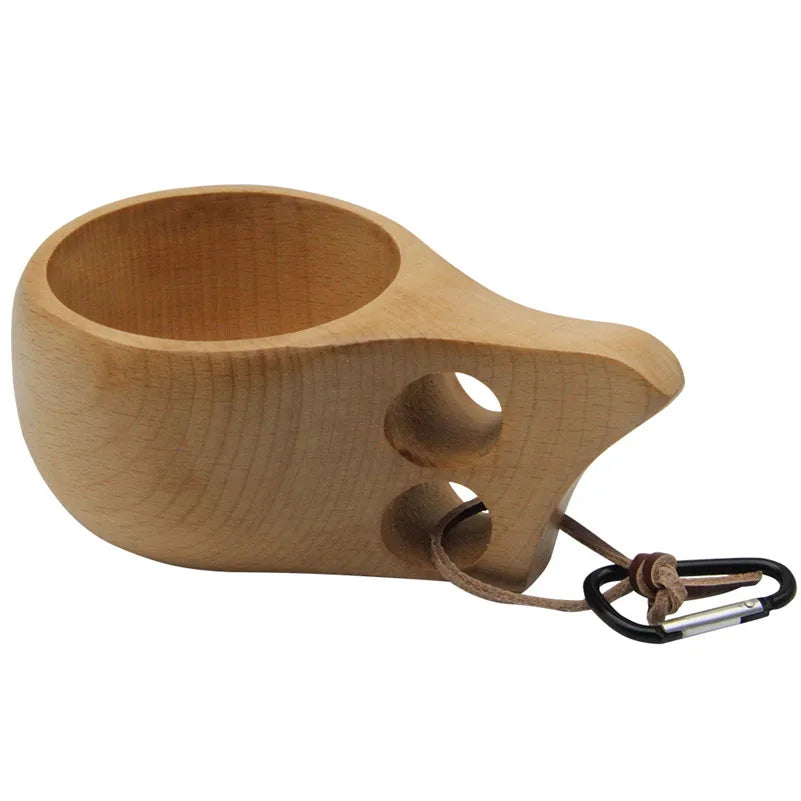 Modern Designed Kuksa Mug Handmade   Drinkware EU Certified Sustainable Round Pattern Tea Cup Made in China