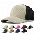 OEM High Quality Corduroy 5 Panel Trucker Hat Custom logo Cold Weather Cap Embroidered Printed Corduroy Trucker Hats for Women