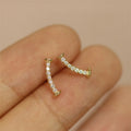 Fashion Girls Luxury Shiny Jewelry Gold Plating Sterling Silver Smile Stud Earrings