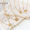 Ason Jewelry Geometric Pattern 18k Gold-Plated Clavicle Chain Versatile Pendant Necklace Simple and Fashionable New in January