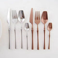 Hotel High End Cutlery Stainless Steel Utensil Matte Gold Spoon and Fork Flatware Set