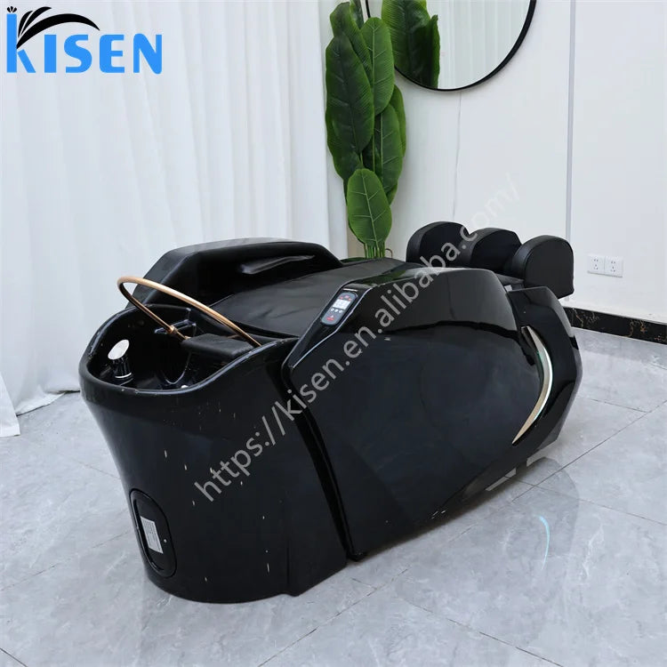 Luxury Japanese Electric Hair Head Spa Salon Bed No Plumbing Hair Washing Shampoo Massage Bed Chair With Steamer