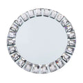 13inch Square Diamond Mirror Glass Wedding Decorative Silver Charger Plate Tray Wholesale Under Serving Plates
