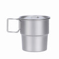 Factory Customized 300ml Stack Folding Handle Outdoor Camping  Hiking Travel Picnic Portable Pure Titanium Mug Cup