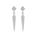 Fashion 925 Sterling Silver Women Dainty CZ Diamond Geometric Drop Earrings